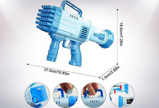 PISTOLA DE BURBUJAS O BURBUJERO PARA NIÑOS Y NIÑAS