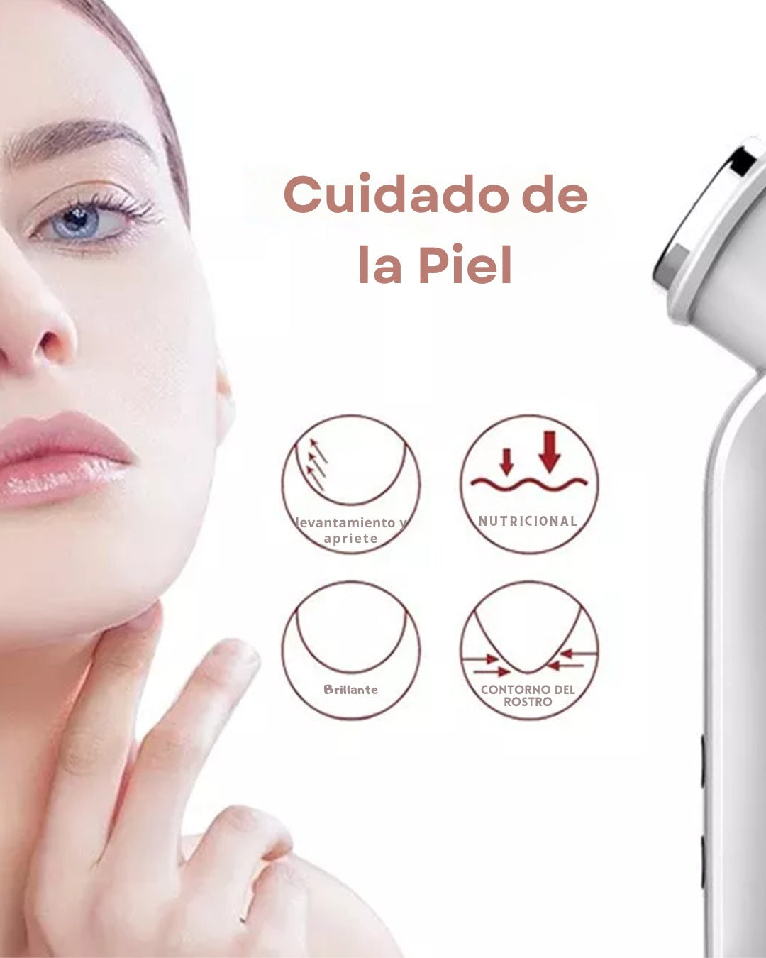 MASAJEADOR FACIAL 6 EN 1 (DE REGALO BINCHA Y MASCARILLA FACIAL)