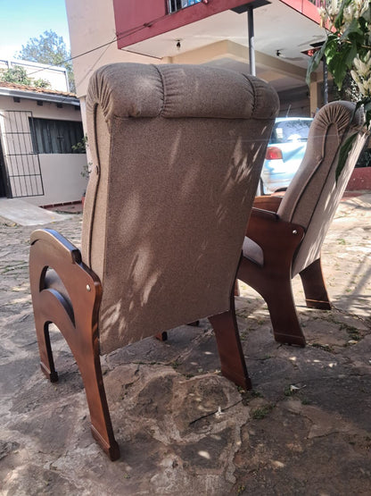 SILLONES MODERNOS DE MADERA Y TAPIZADO