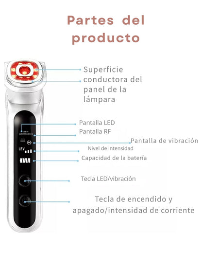 MASAJEADOR FACIAL 6 EN 1 (DE REGALO BINCHA Y MASCARILLA FACIAL)